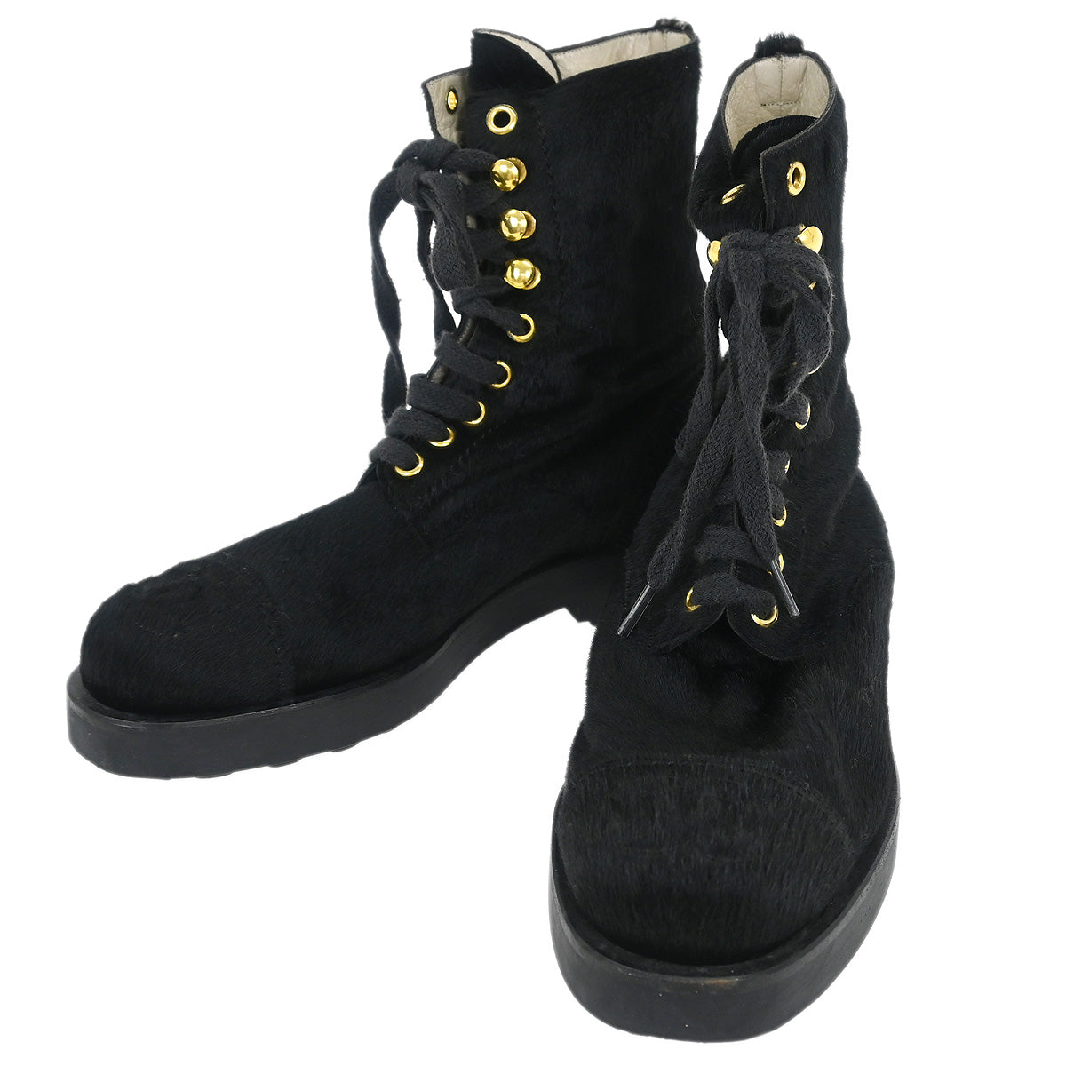 Chanel Lace Up Boots Shoes #36