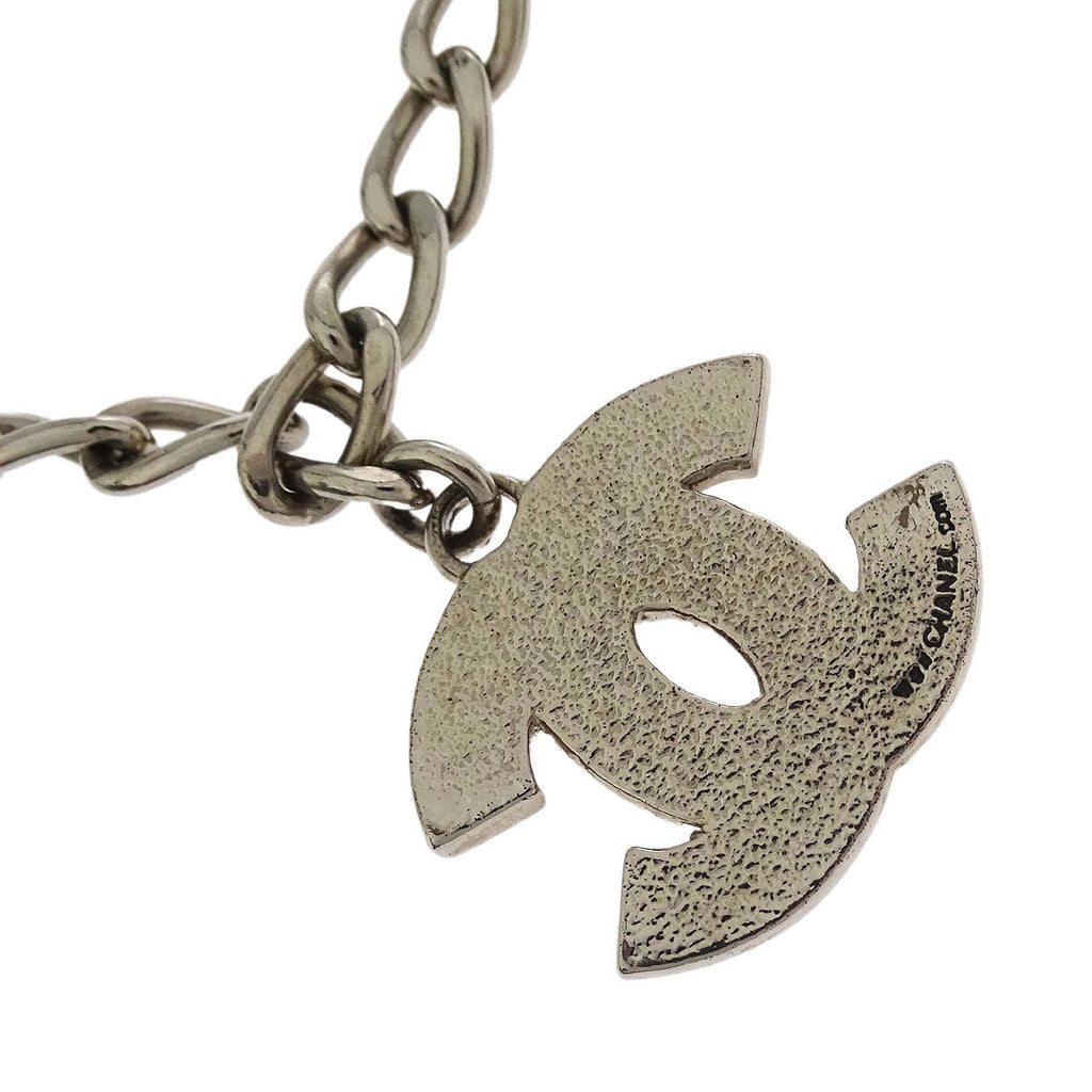 Chanel CC Chain Necklace Silver International Flags 03A