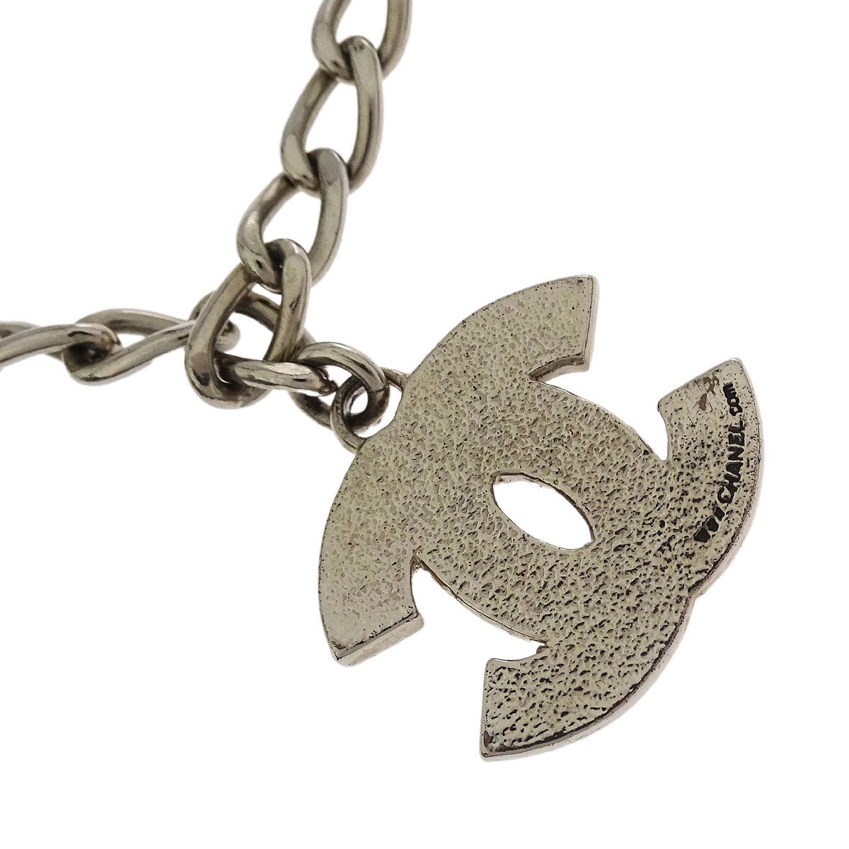 Chanel CC Chain Necklace Silver International Flags 03A