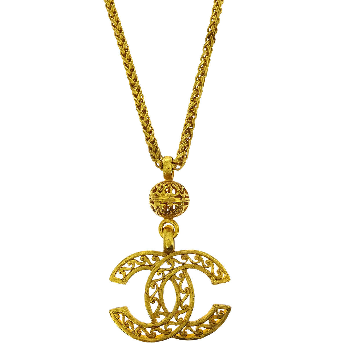 Chanel CC Chain Necklace Gold 95A