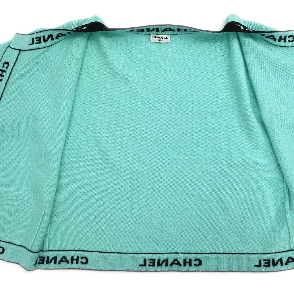 Chanel Ensemble Cardigan Short Sleeve Top Light Green