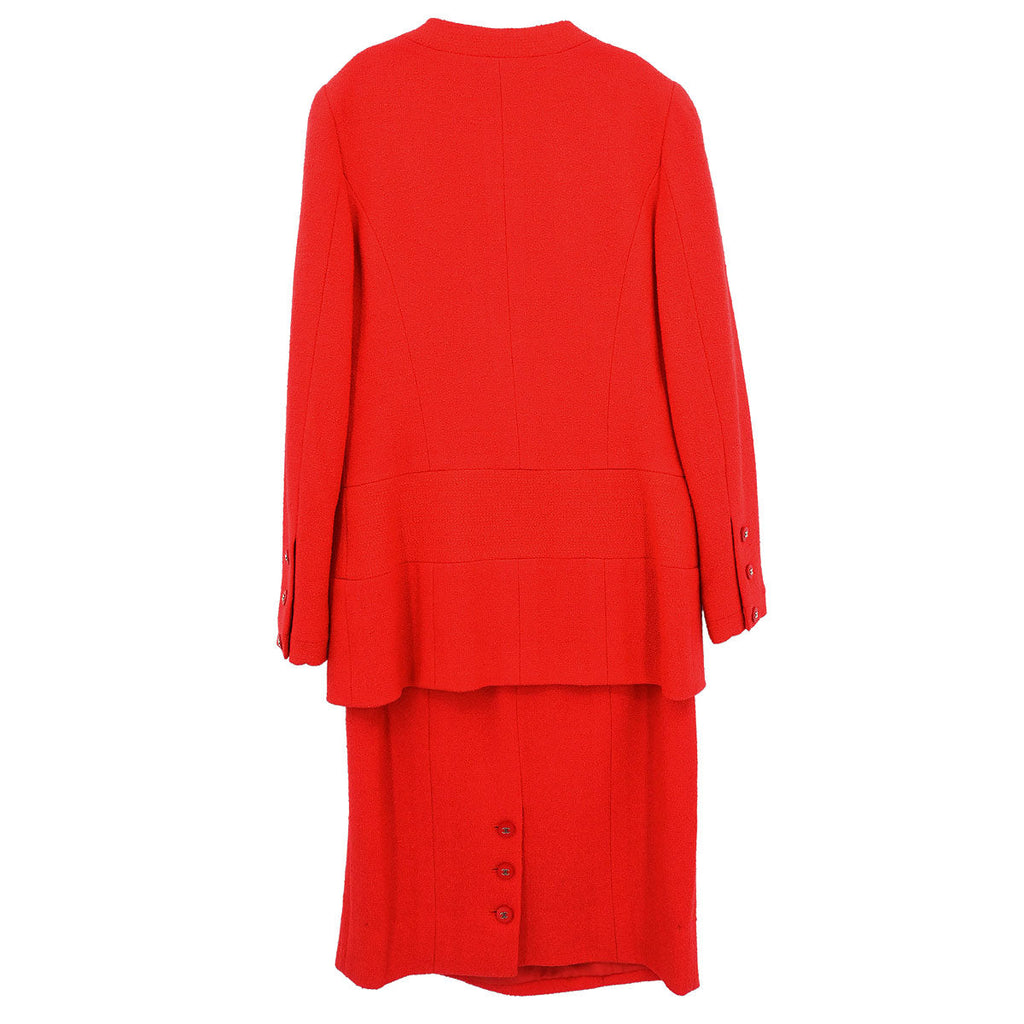 Chanel 1996 Setup Suit Jacket Skirt Red #36