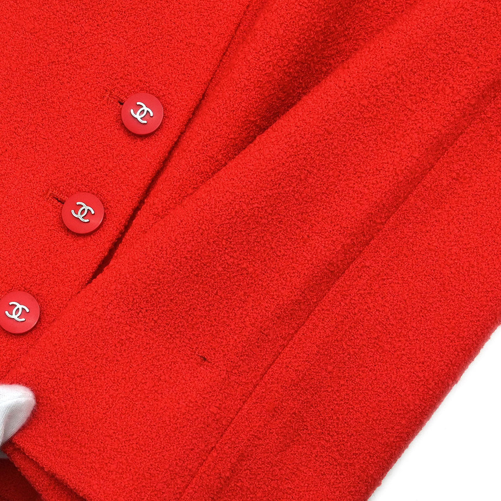 Chanel 1996 Setup Suit Jacket Skirt Red #36