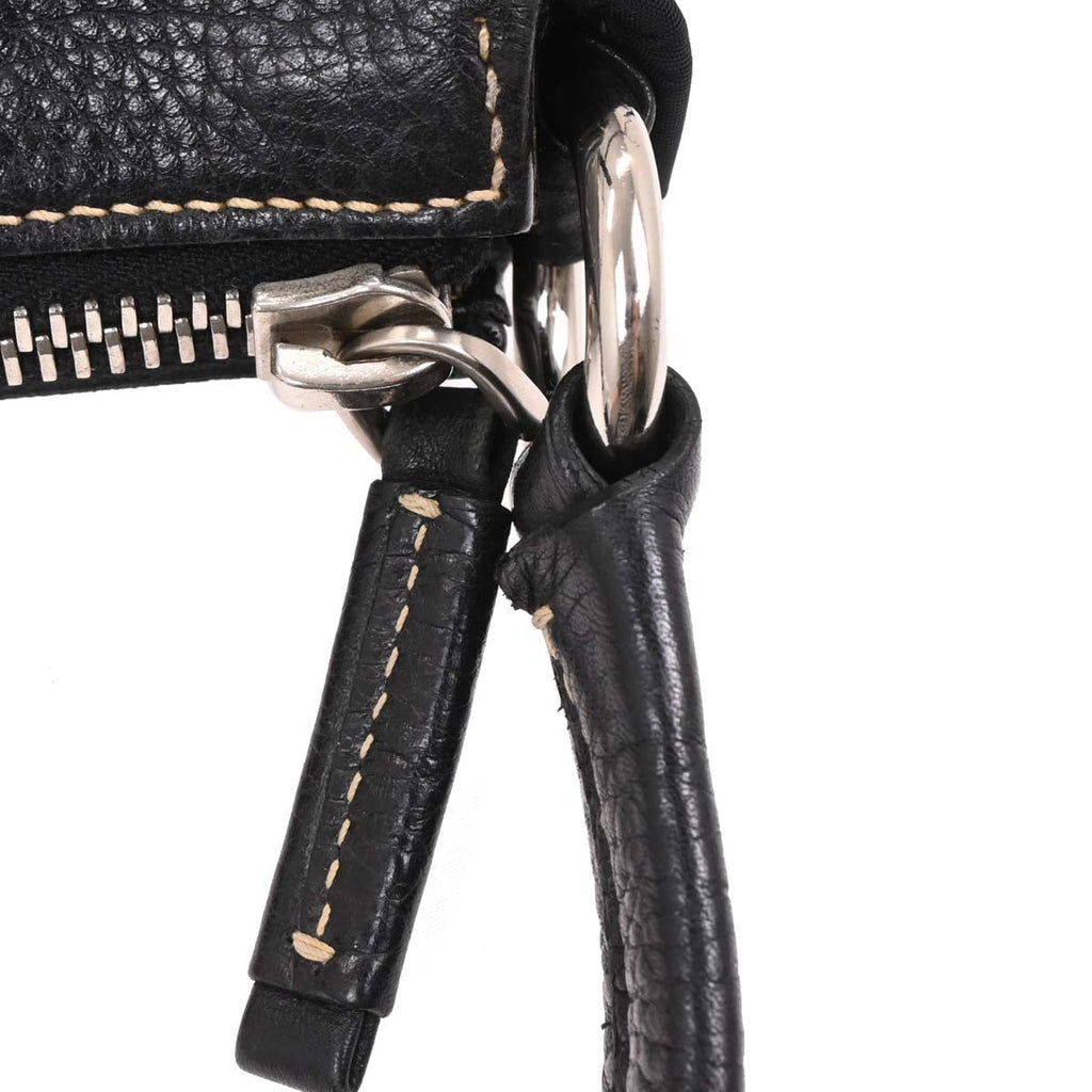 Prada Black Nylon Leather Shoulder Bag