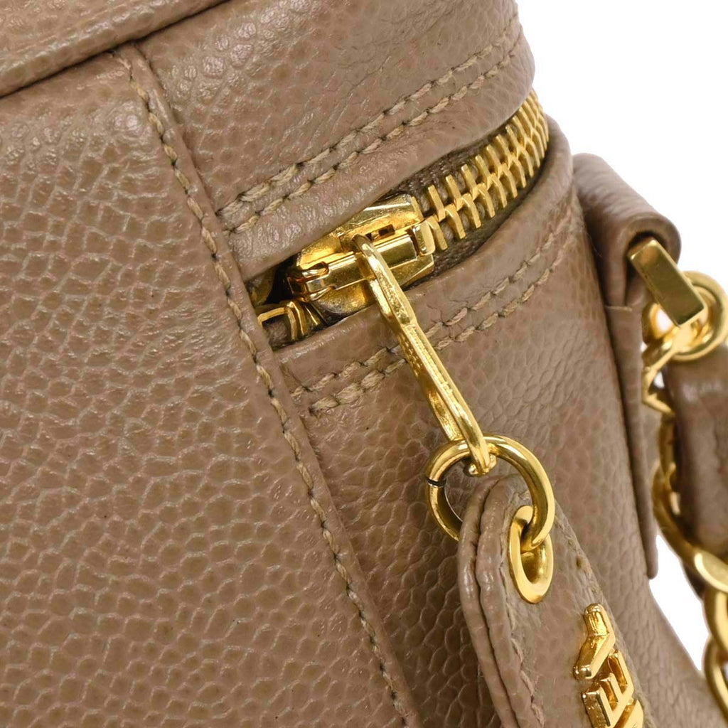 Chanel 1996-1997 Brown Caviar Shoulder Bag