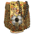 Fendi Brown Flower Motif Beaded Shoulder Bag
