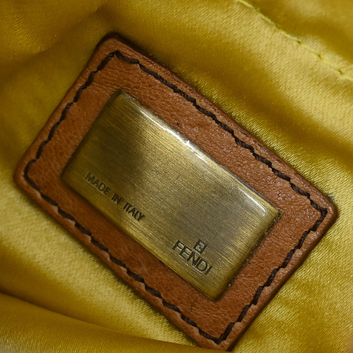 Fendi Brown Flower Motif Beaded Shoulder Bag