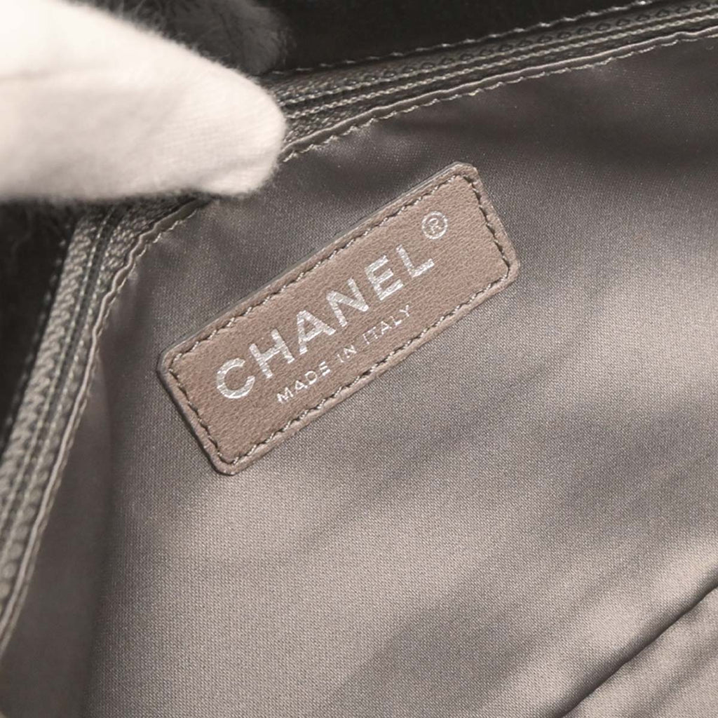 Chanel 2008-2009 Black Perforated Lambskin Flap Shoulder Bag