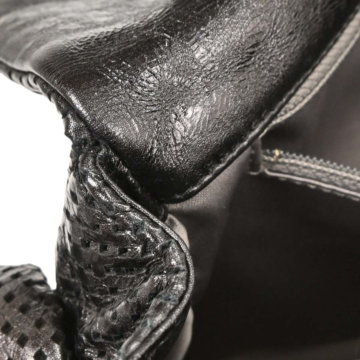 Chanel 2008-2009 Black Perforated Lambskin Flap Shoulder Bag