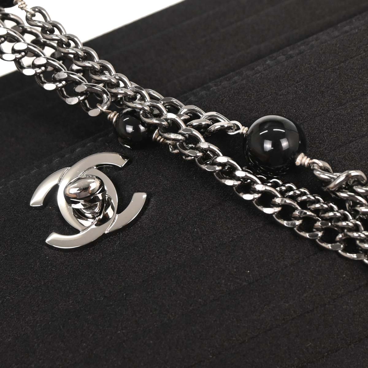 Chanel Black Satin Handbag