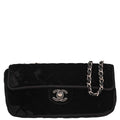 Chanel Black Velvet East West Shoulder Bag