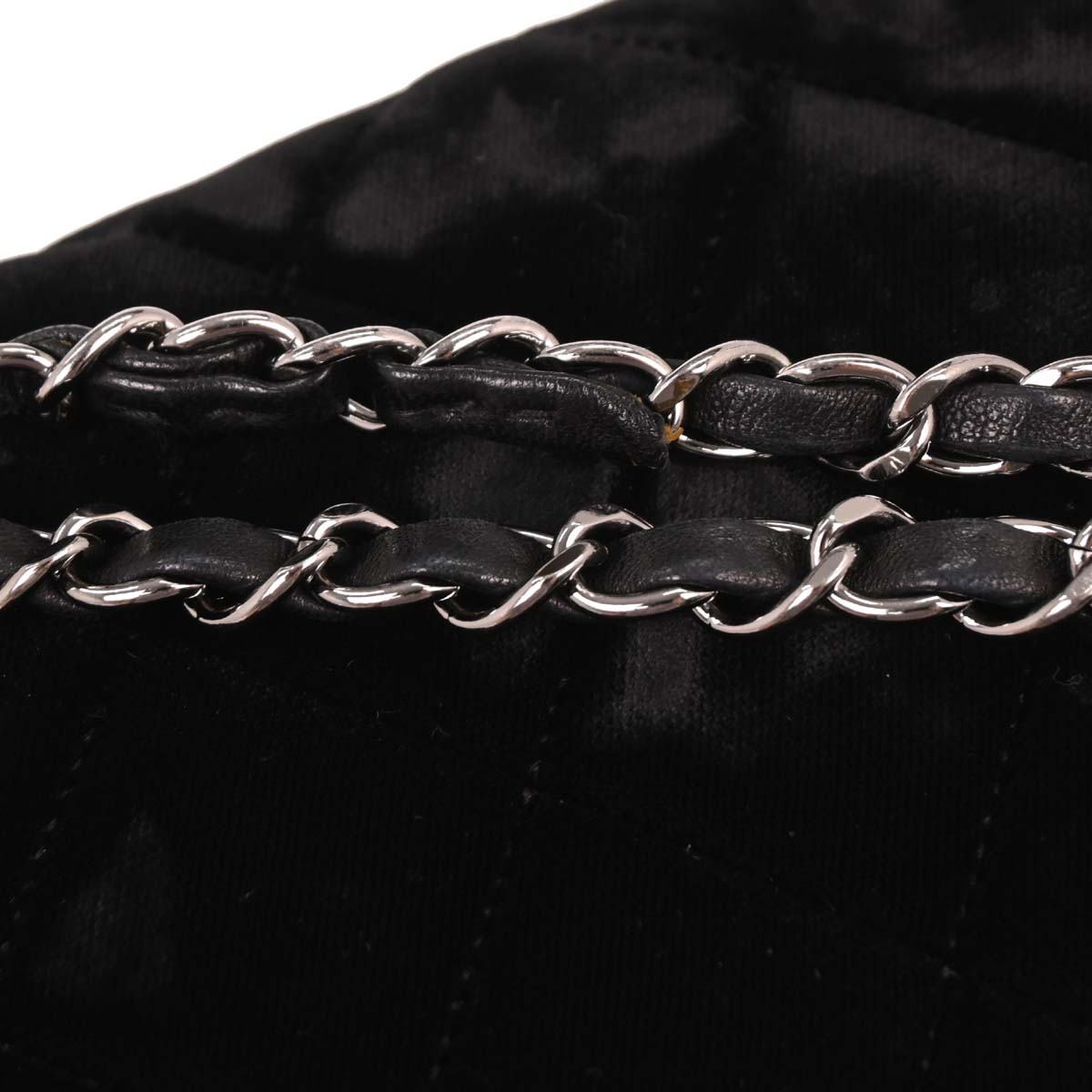 Chanel Black Velvet East West Shoulder Bag