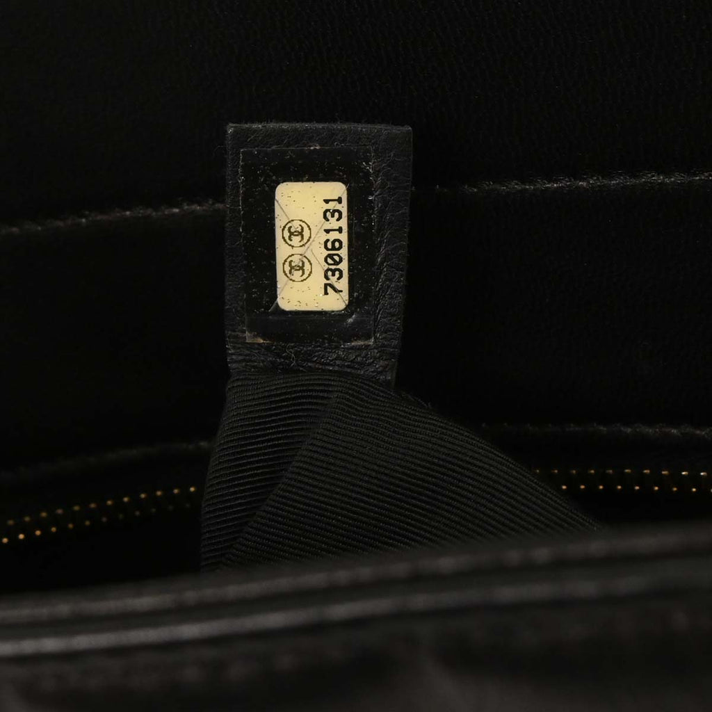 Chanel Black Lambskin Choco Bar Tote Shoulder Bag