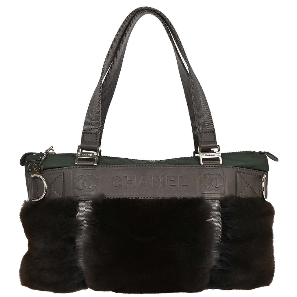 Chanel 2005-2006 Black Lapin Fur Sport Line Handbag