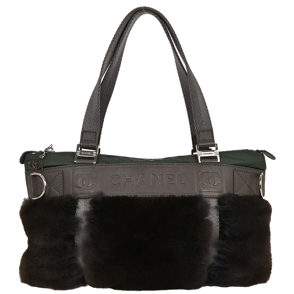 Chanel 2005-2006 Black Lapin Fur Sport Line Handbag