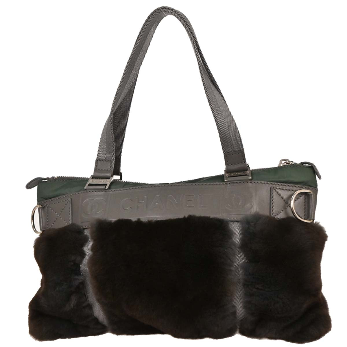 Chanel 2005-2006 Black Lapin Fur Sport Line Handbag