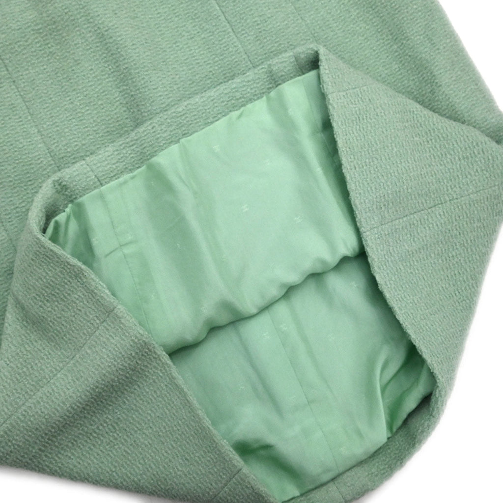 Chanel Setup Suit Jacket Skirt Light Green #42