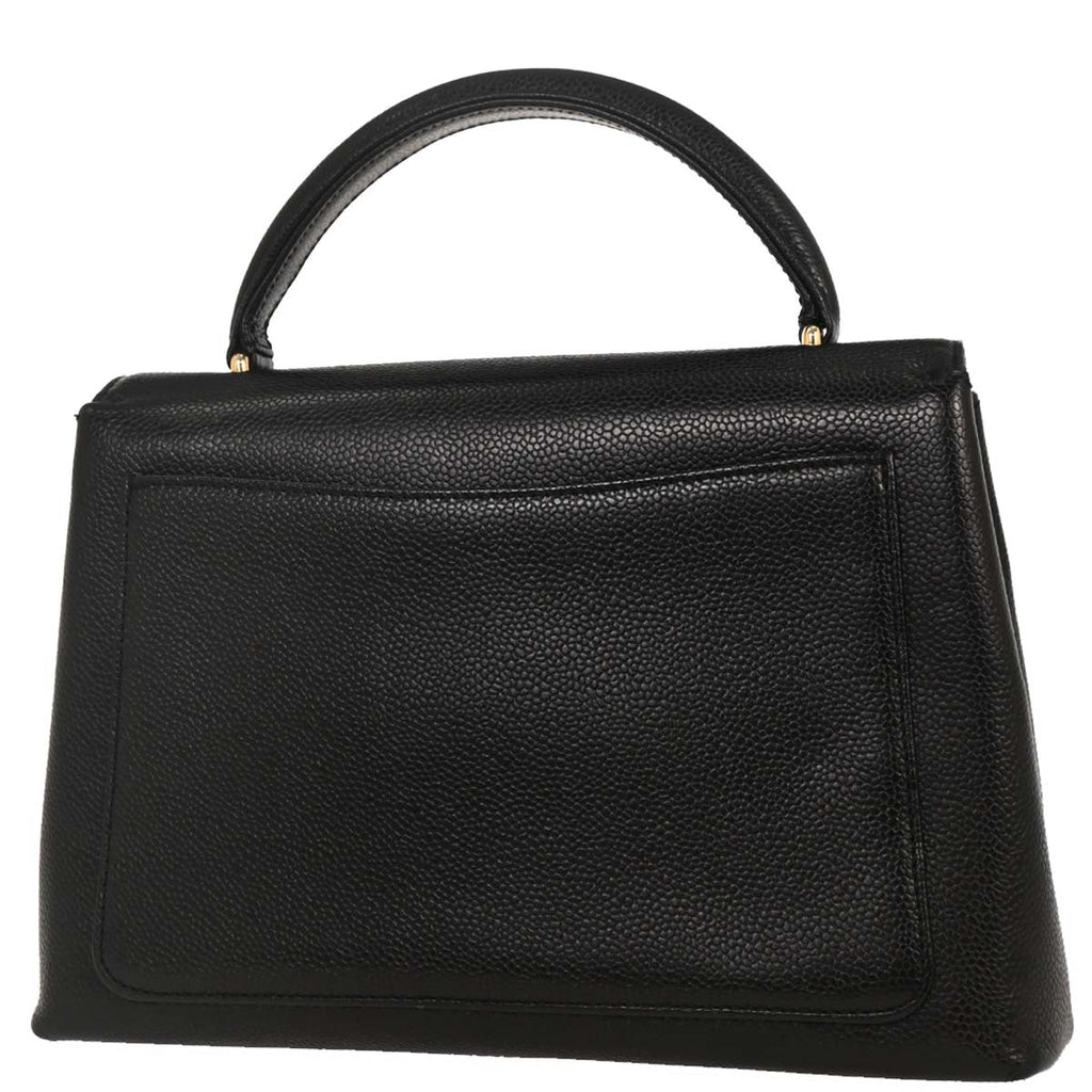 Chanel 2000-2001 Black Caviar Top Handle Kelly Handbag