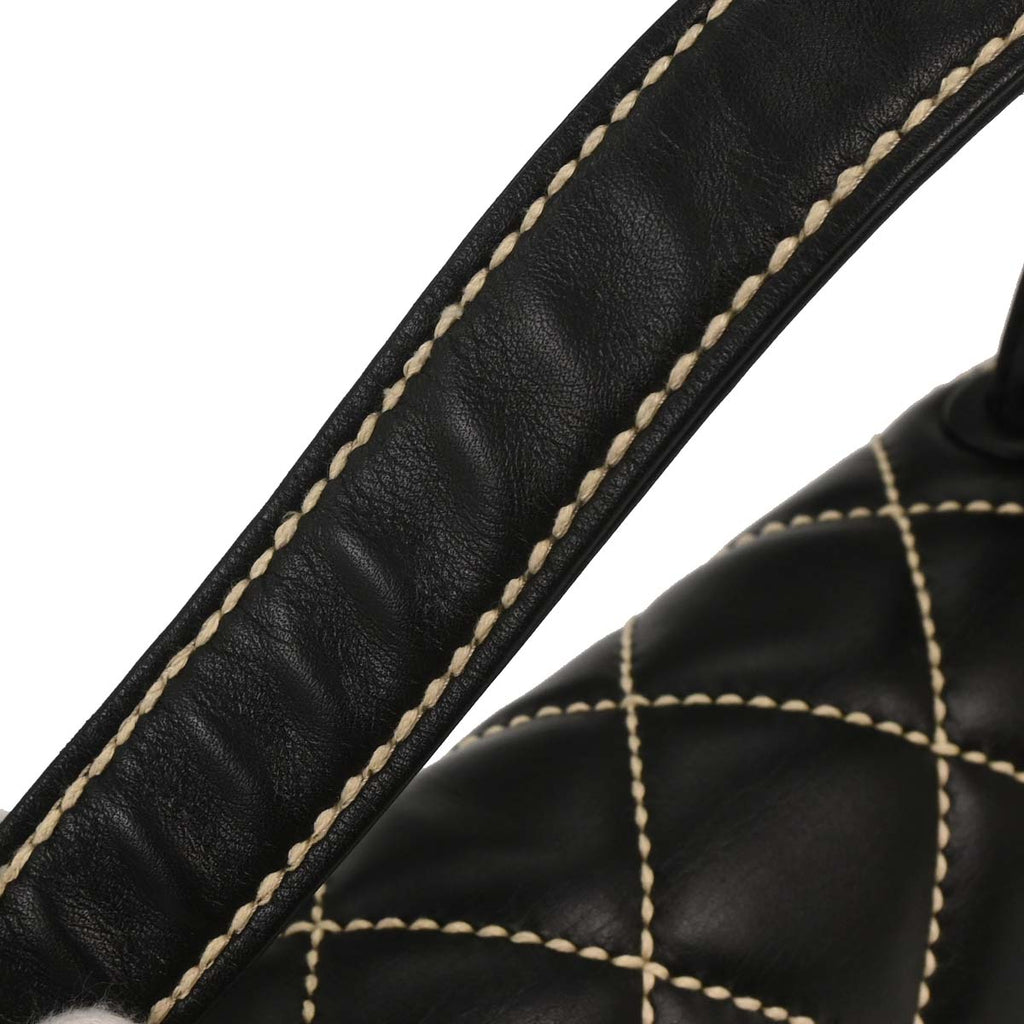 Chanel 2004-2005 Black Calfskin Wild Stitch Handbag