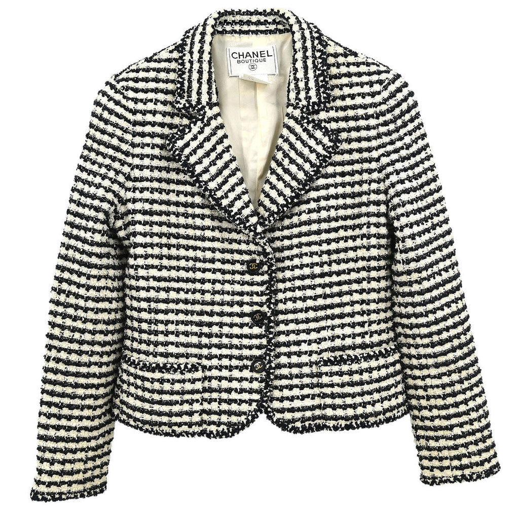 Chanel Single Breasted Jacket Black #42