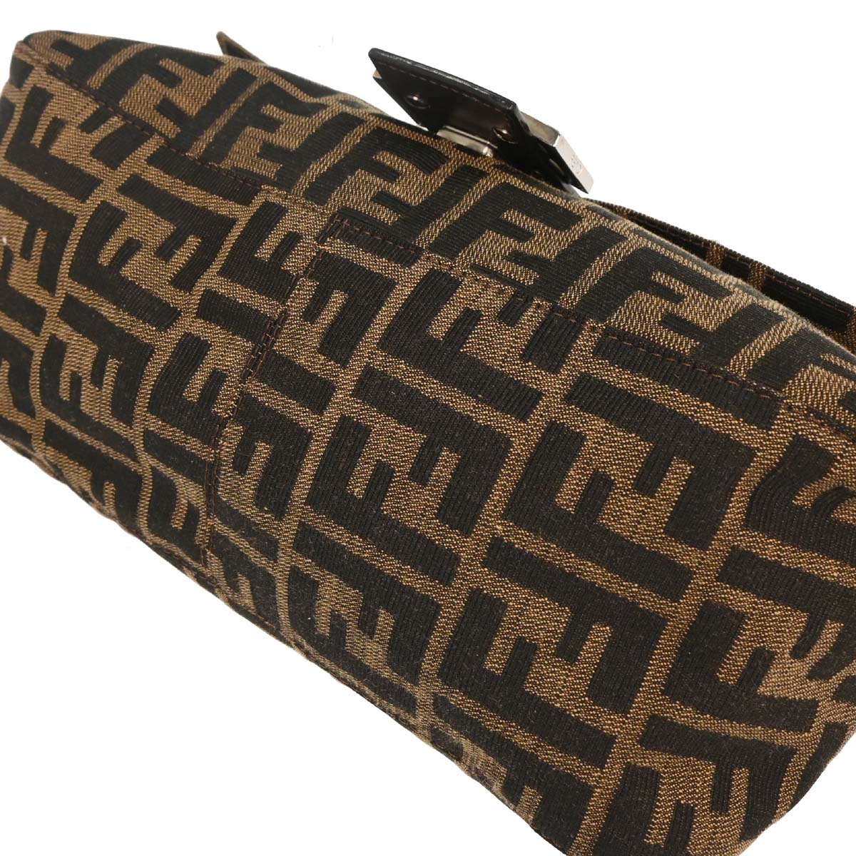 Fendi Brown Canvas Zucca Mamma Baguette Handbag