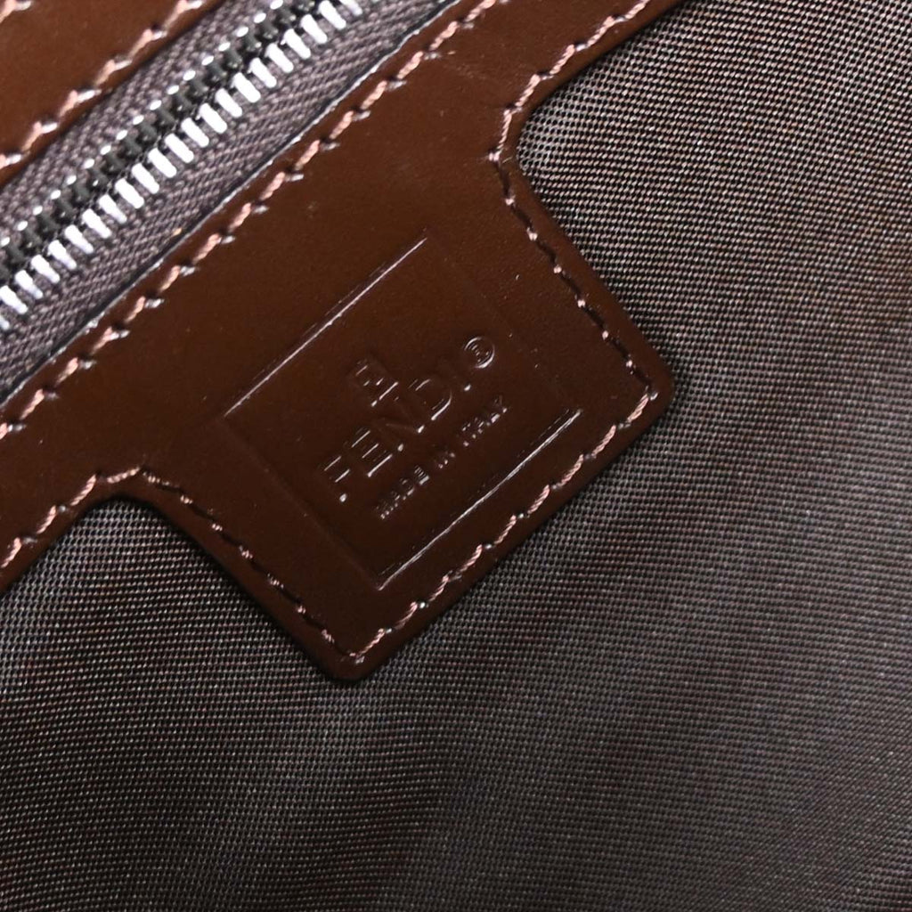 Fendi Brown Canvas Zucca Mamma Baguette Handbag