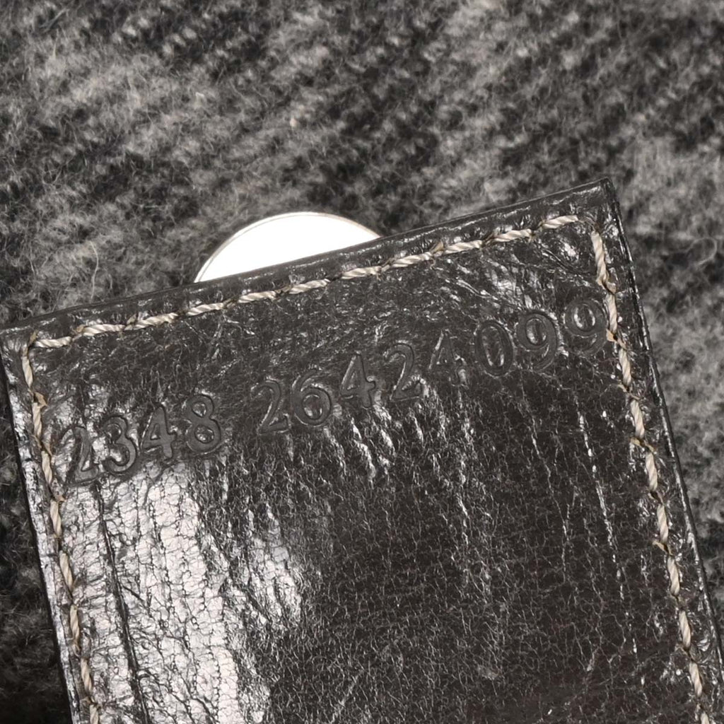 Fendi Gray Wool Baguette Handbag