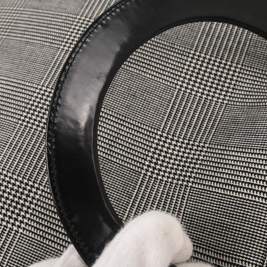 Christian Dior Black Canvas Large Lady Dior Houndstooth Handbag