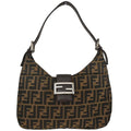 Fendi Brown Black Zucca Hobo Bag