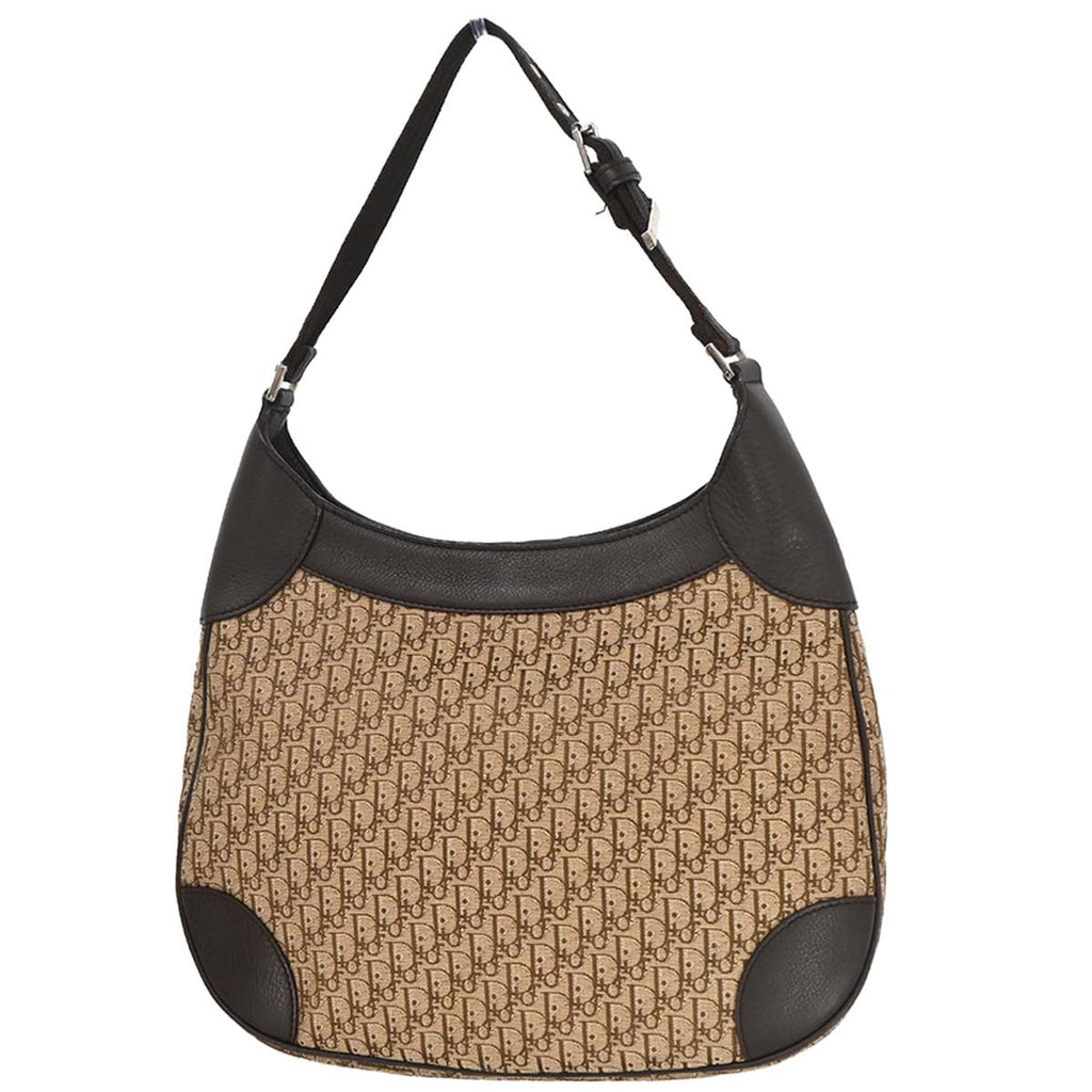 Christian Dior Brown Beige Street Chic Trotter Hobo Bag