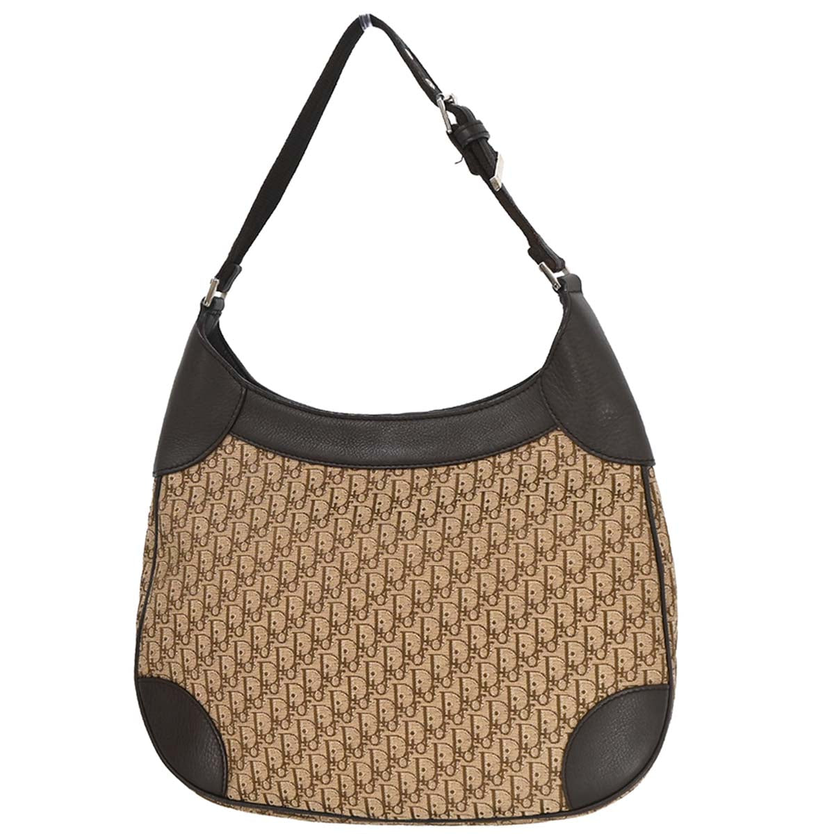 Christian Dior Brown Beige Street Chic Trotter Hobo Bag