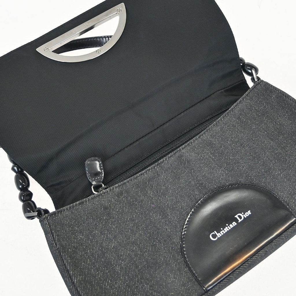 Christian Dior Black Denim Malice Handbag