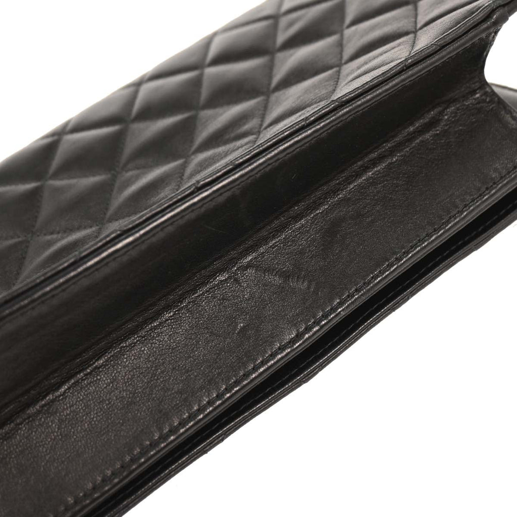 Chanel 2004-2005 Black Lambskin Turnlock Small Full Flap Shoulder Bag