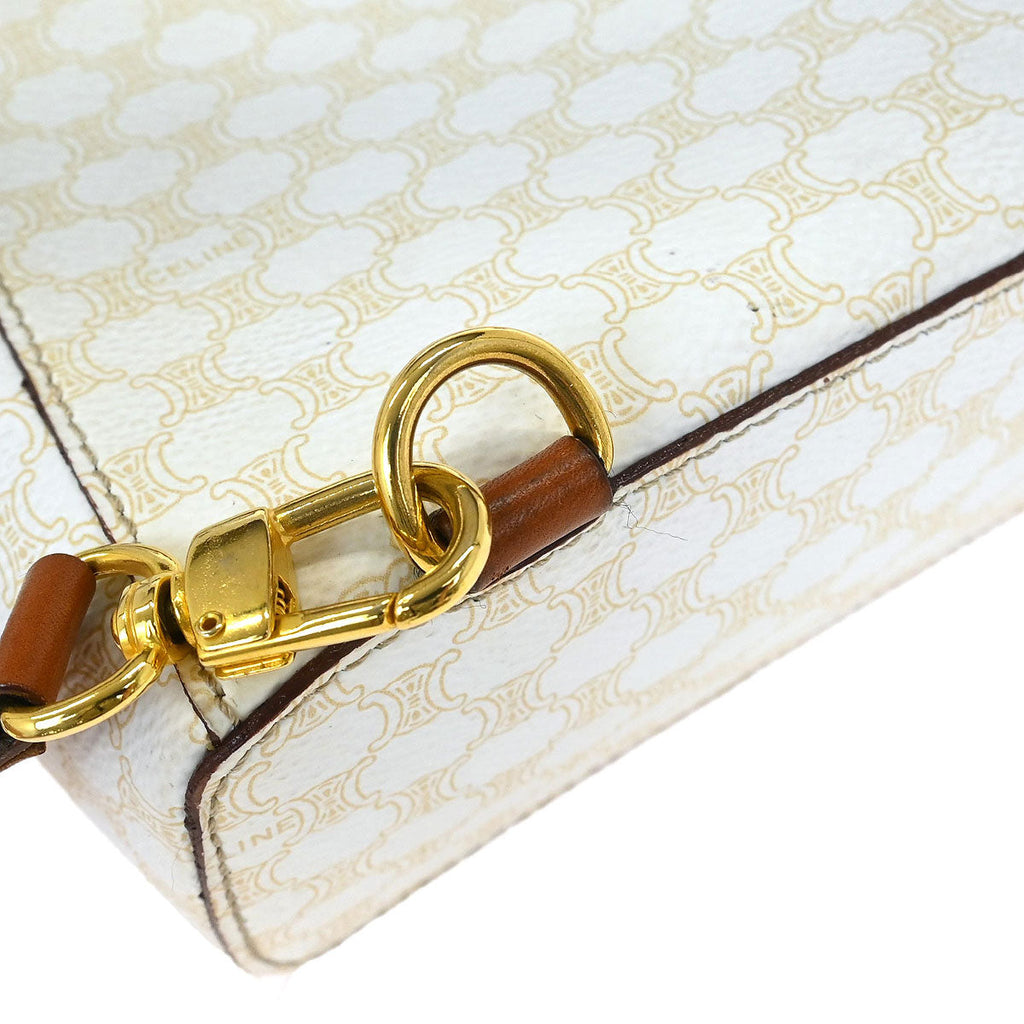 Celine White Brown Macadam Twin Backpack