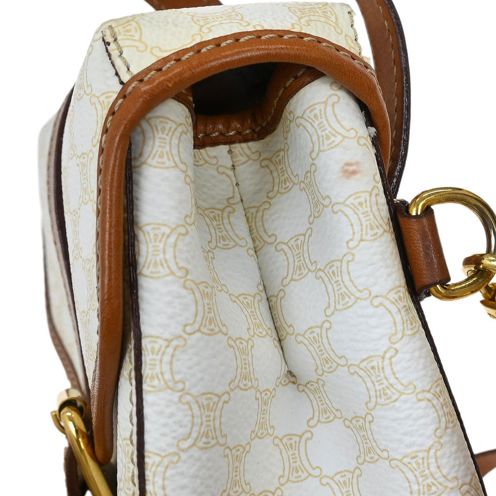 Celine White Brown Macadam Twin Backpack
