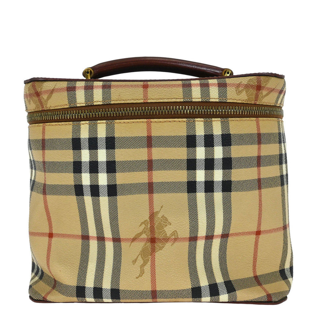 Burberry Beige Brown House Check Vanity Handbag