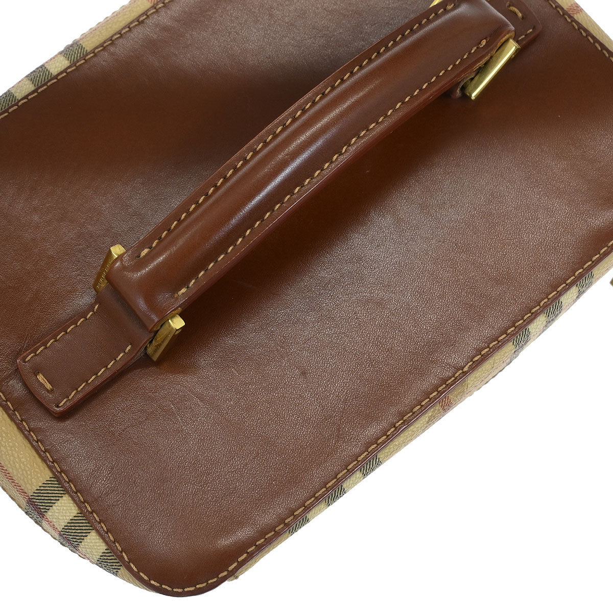 Burberry Beige Brown House Check Vanity Handbag