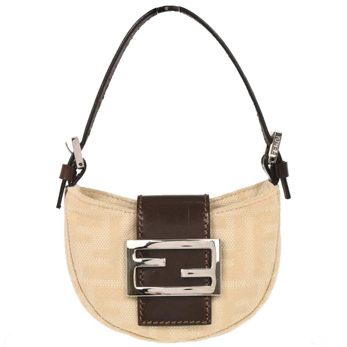 Fendi Ivory Canvas Zucca Micro Handbag