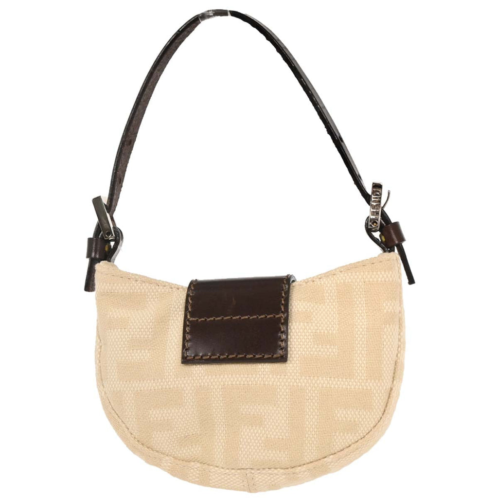 Fendi Ivory Canvas Zucca Micro Handbag