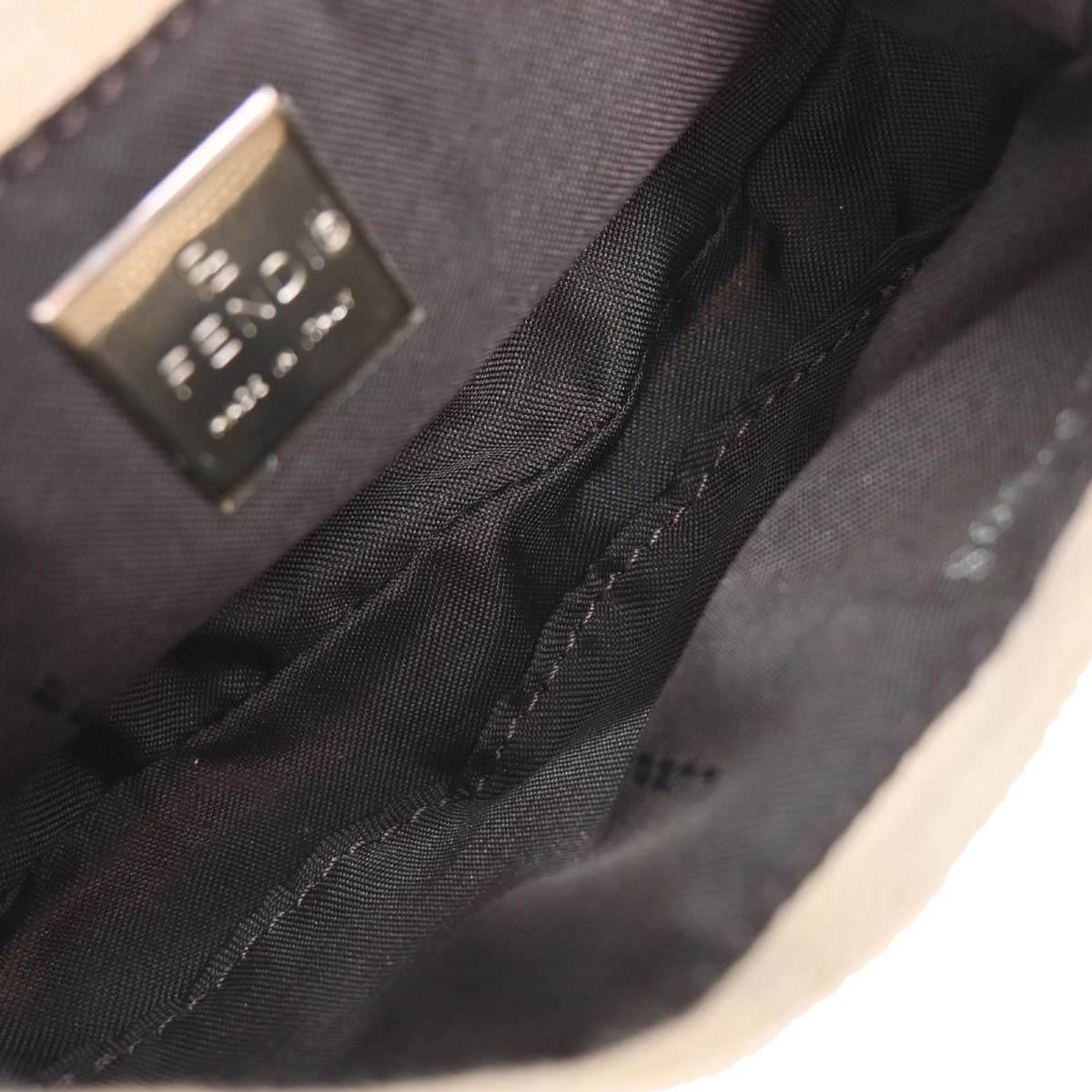 Fendi Ivory Canvas Zucca Micro Handbag