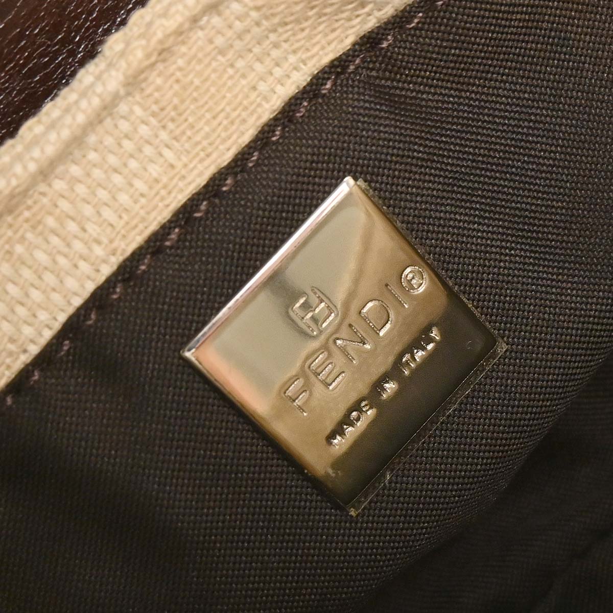 Fendi Ivory Canvas Zucca Micro Handbag