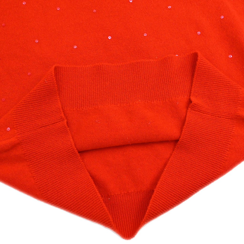Chanel Ensemble Cardigan Short Sleeve Top Orange #42
