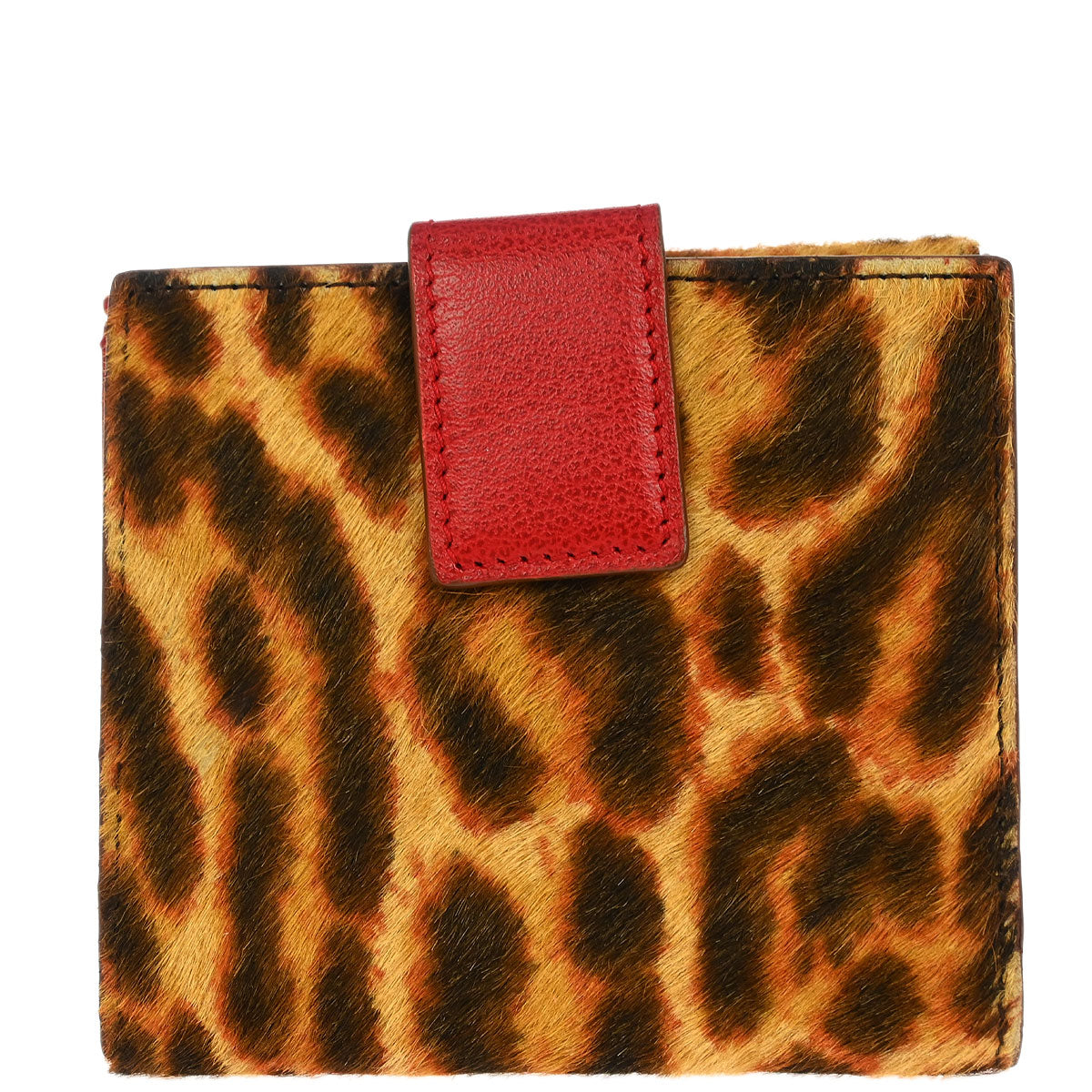 Christian Dior Brown Pony Hair Leopard Print Wallet