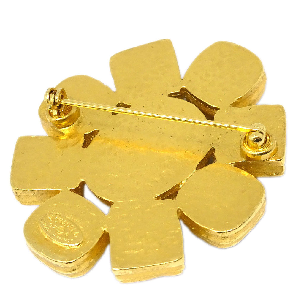 Chanel Brooch Pin Gold Brown 97A