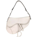 Christian Dior White Leather Saddle Handbag