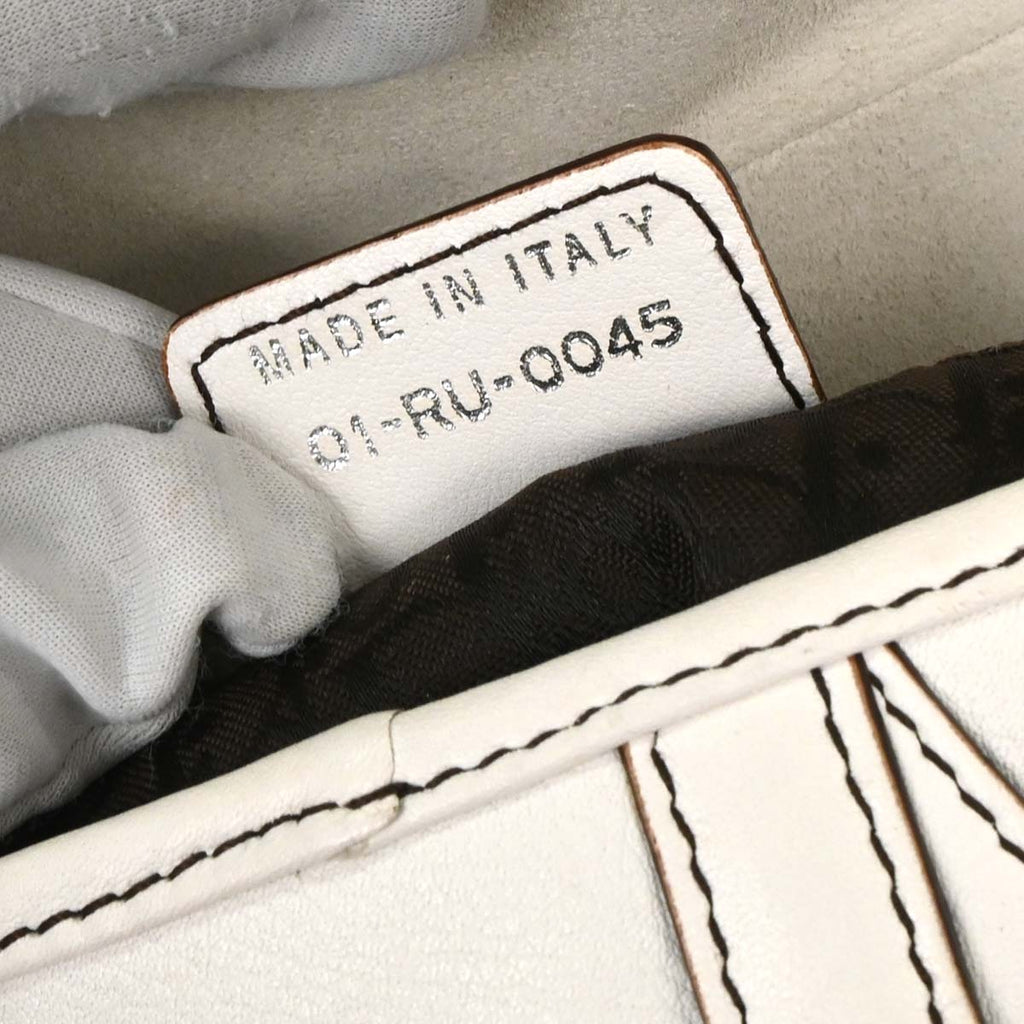 Christian Dior White Leather Saddle Handbag