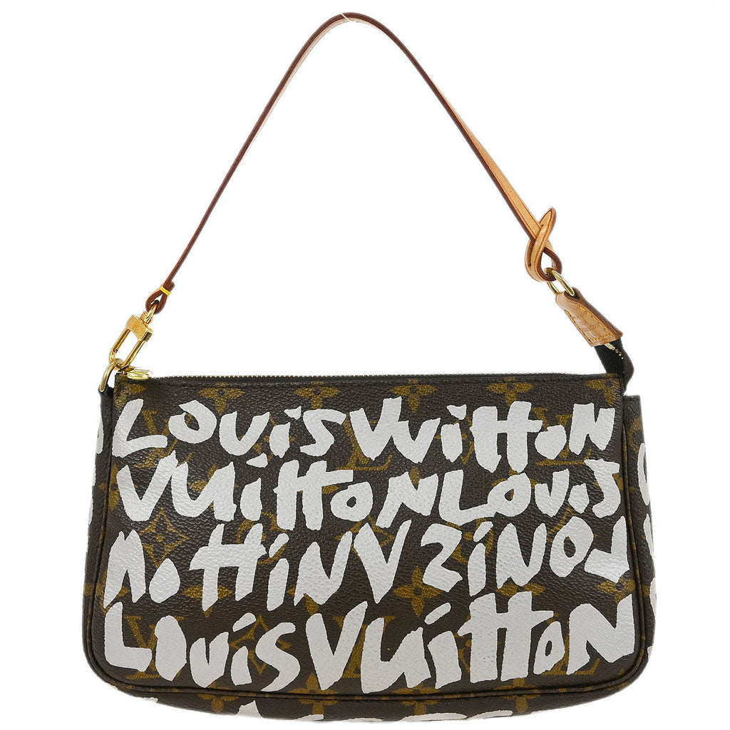 Louis Vuitton White Graffiti Pochette Accessoires Handbag M92192