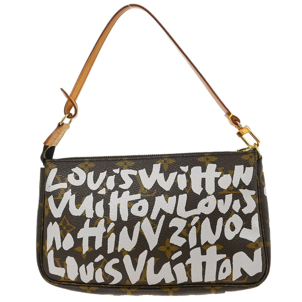 Louis Vuitton White Graffiti Pochette Accessoires Handbag M92192