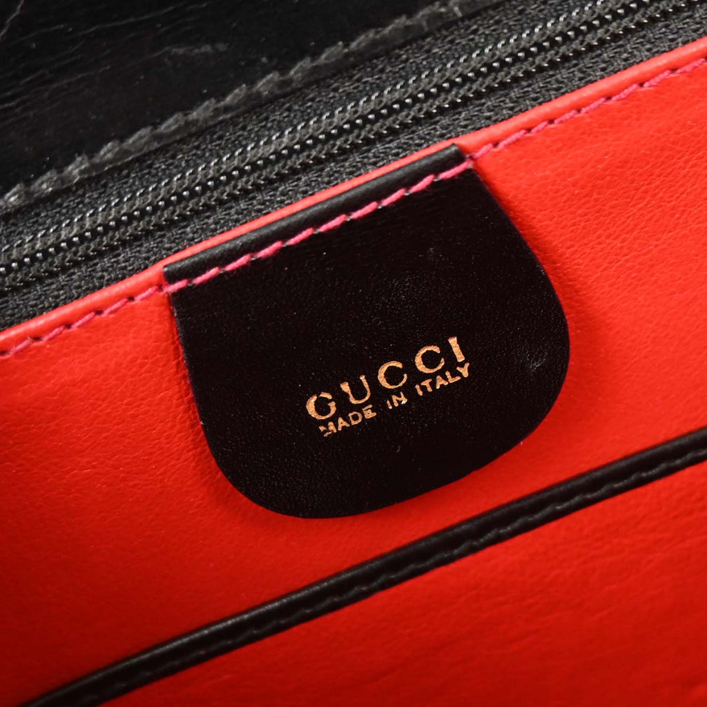Gucci Black Bamboo 2way Shoulder Handbag