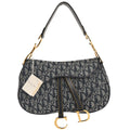 Christian Dior Navy Trotter Double Saddle Handbag